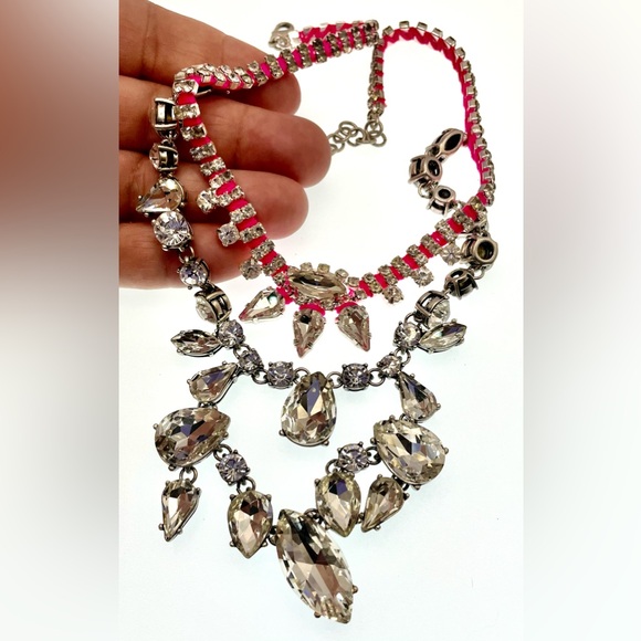 Stella & Dot Signed Neon Dreams 2 in 1 Detachable Silver Tone Statement Necklace - Picture 8 of 8